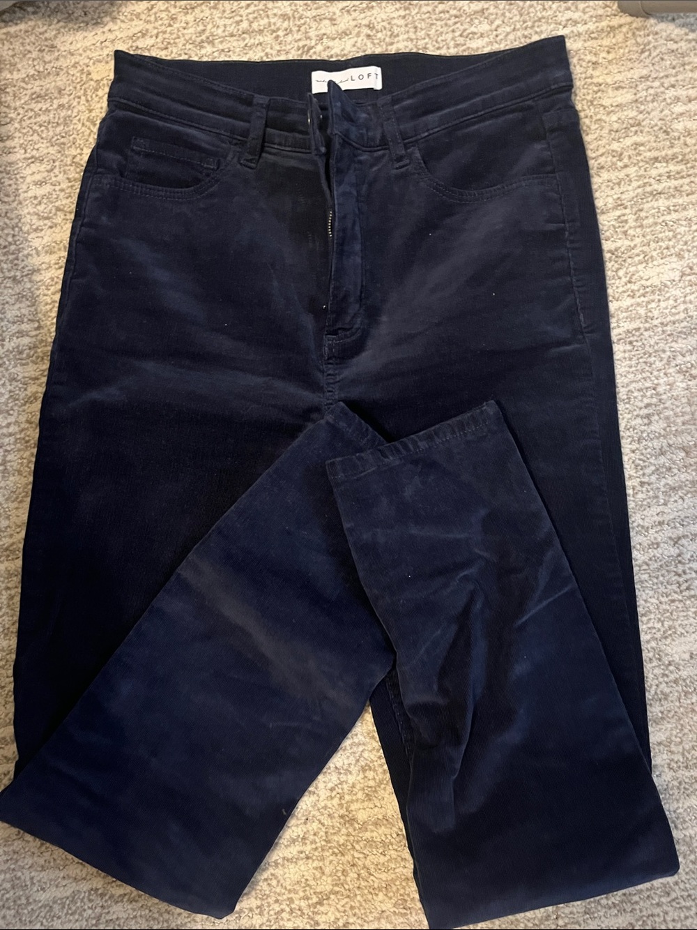 LOFT Navy Corduroy Women's Straight Pants